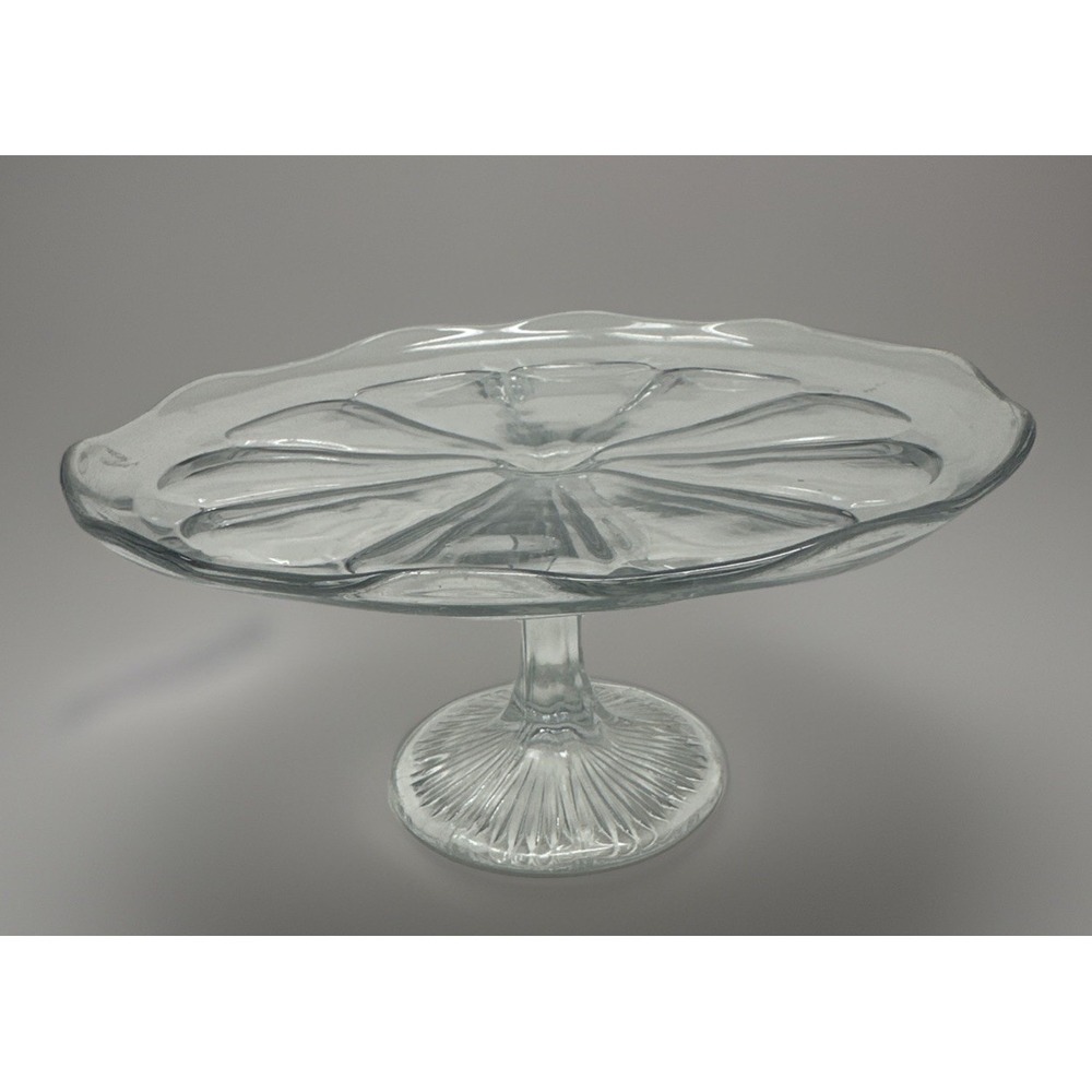 c1910 Antique EAPG Cake Plate Stand Pedestal~COLONIAL~ESTELLE JB Higbee Glass